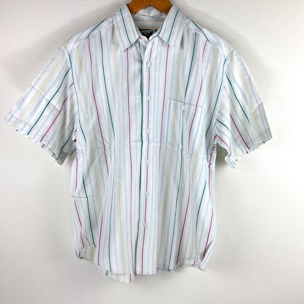Vtg Tidewater Traders Casual Outdoor Button Down Short Sleeve Shirt Size M